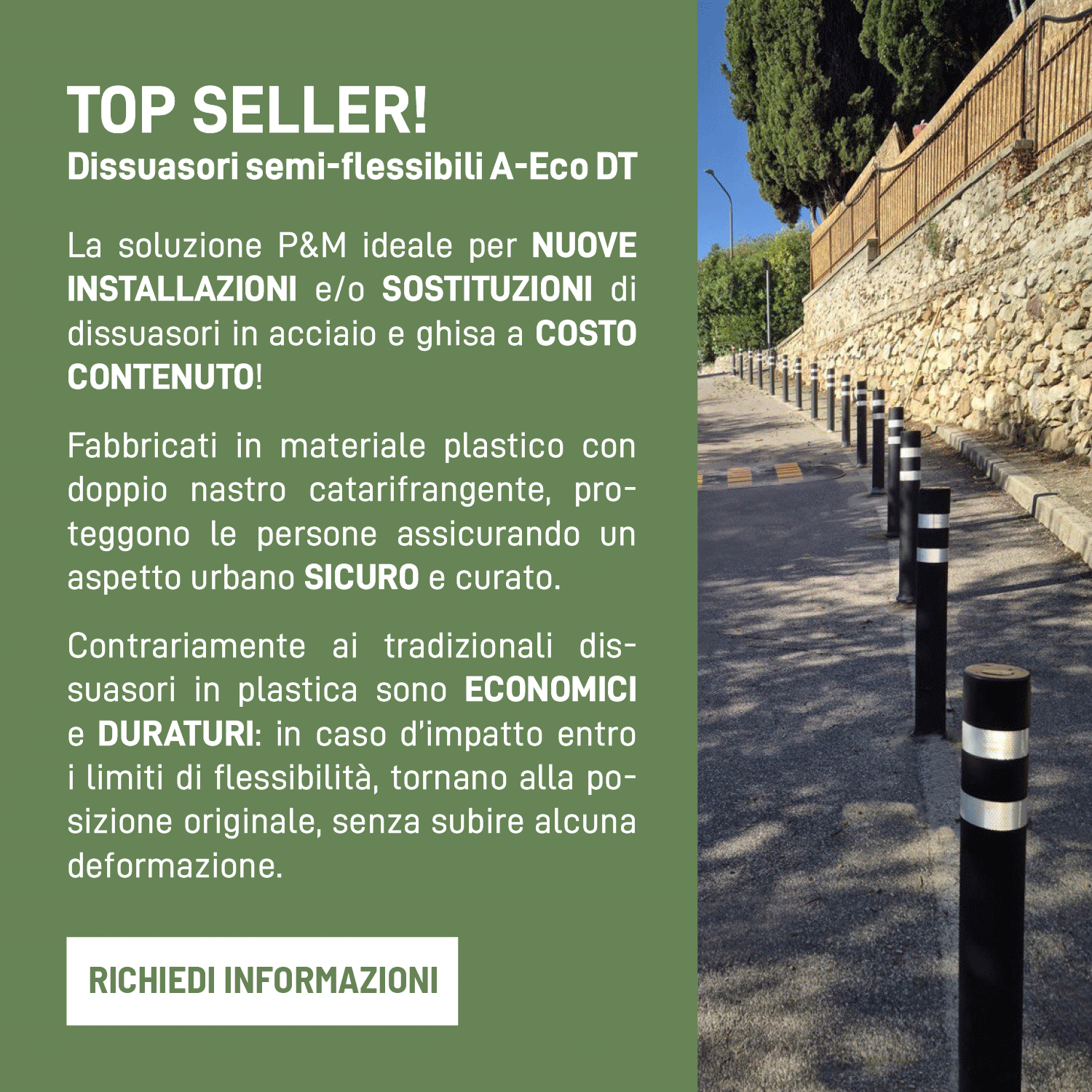 P&M Progetti e Manutenzioni – Dissuasori semi-flessibili A-Eco DT